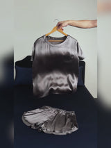 SilkSilky-UK Short Sleeve Round Neck Women's Pyjamas video 001