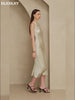 19Momme Silk Solid Color Elegant Off-Shoulder Dress