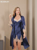 SilkSilky-UK-Pure-Silk-3/4-Sleeve-Nightgown&Robe-Set-video-001