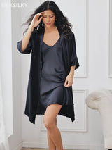 SilkSilky-UK 3/4 Sleeve Women's Dressing Gown video 001