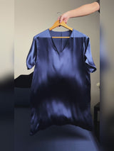 SilkSilky-UK Half Sleeve V Neck Nightdress video 001