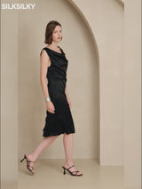 SilkSilky-UK Sleeveless Cowl Neck Dress video 001