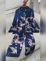SilkSilky-UK Long Sleeve Lapel Collar Women's Pyjamas video 001