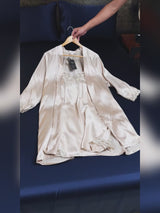 SilkSilky-UK 3/4 Sleeve V Neck Nightdress&Dressing gowns video 001