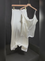 SilkSilky-UK Spaghetti Strap Cowl Neck Women's Outfit Sets video 001