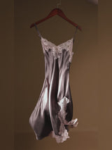 SilkSilky-UK Spaghetti Strap V Neck Nightdress video 001