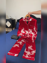 SilkSilky-UK Long Sleeve Lapel Collar Women's Pyjamas video 001