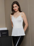 SilkSilky UK Silk Knitted Sleeveless V Neck Camisole White 003