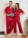 SilkSilky UK Pure Silk Short Sleeve Couple Wine 002