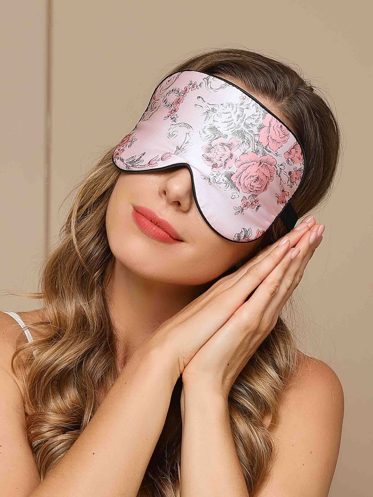 SilkSilky UK 19Momme Pure Silk Eye Mask Pink 002