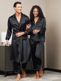 SilkSilky UK Pure Silk Long Sleeve Couple Black 003