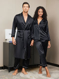 SilkSilky UK Pure Silk Long Sleeve Couple Black 004