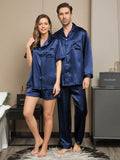 SilkSilky UK Pure Silk Long Sleeve Couple DarkBlue 002