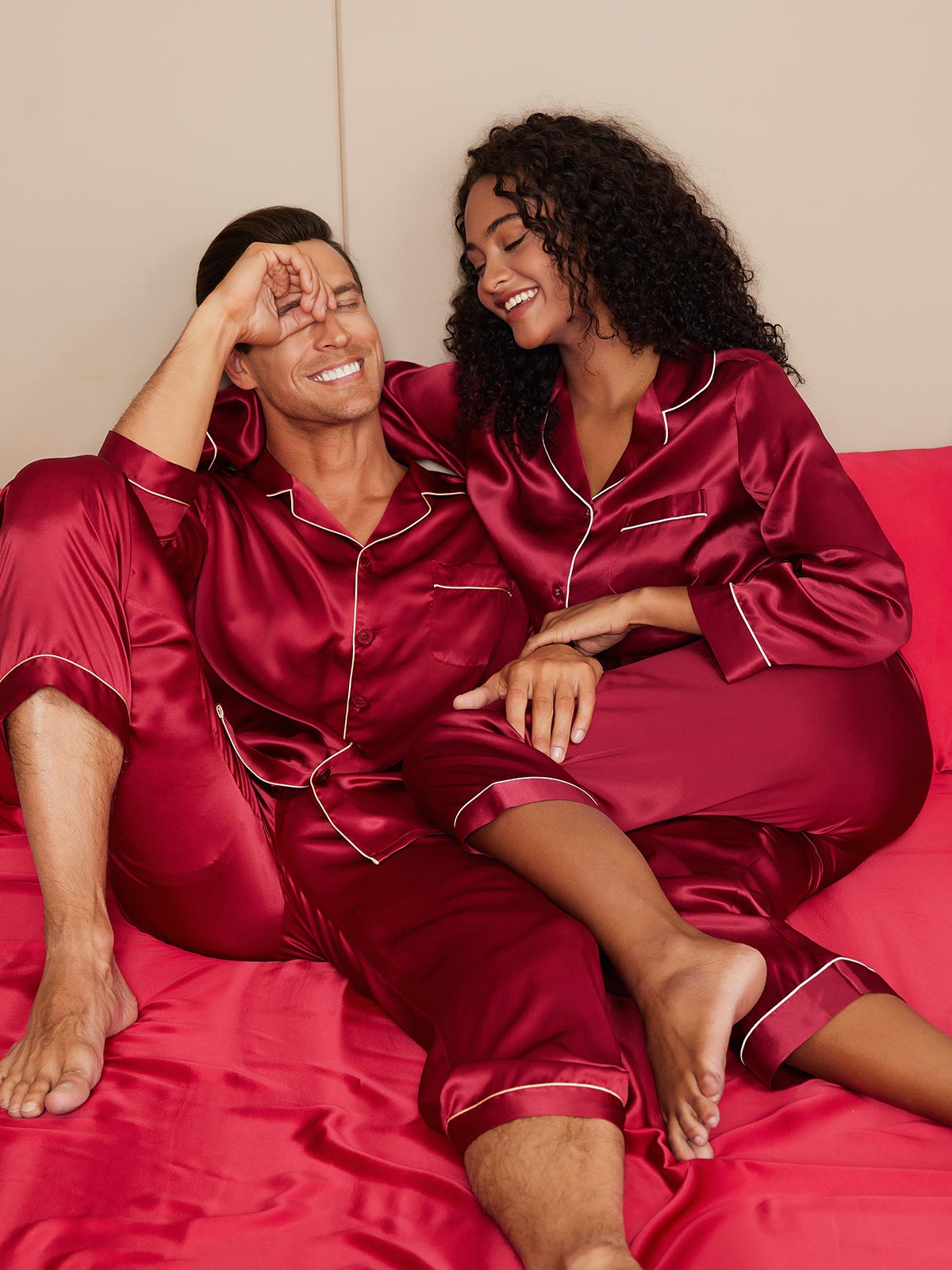 SilkSilky UK Pure Silk Long Sleeve Couple Wine 002