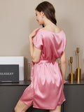 SilkSilky UK Pure Silk Cap Sleeve Boat Neck Nightdress Pink 007