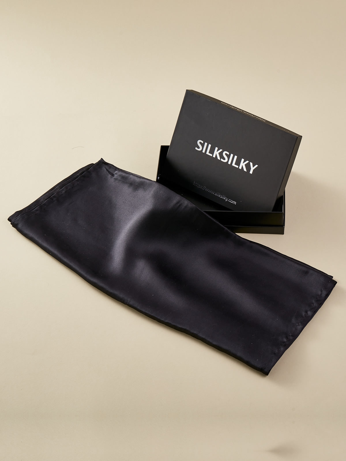 [Black] SilkSilky-UK Pure Silk Scarf 001