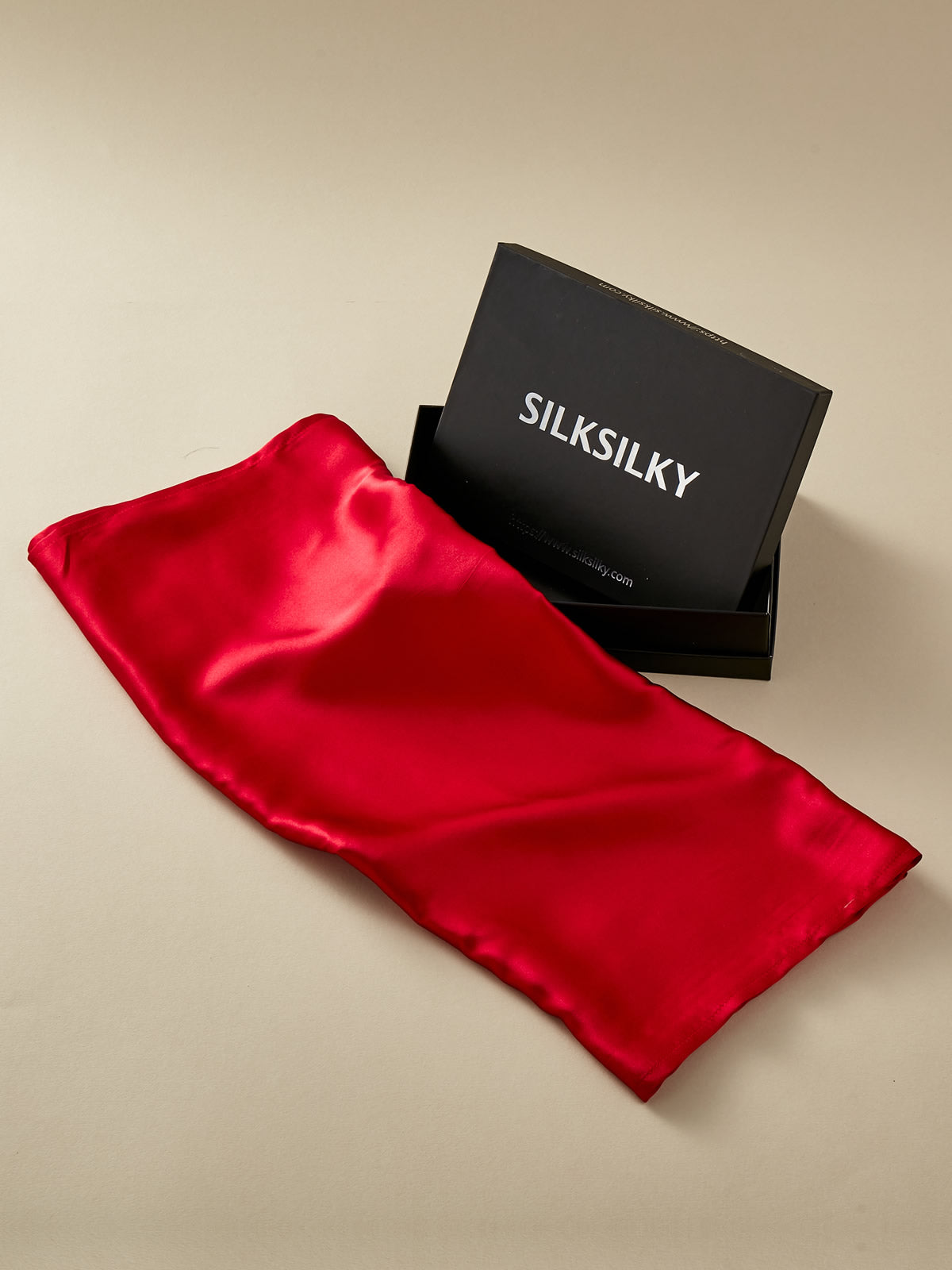 SilkSilky UK Pure Silk Scarf Red 001