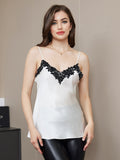 SilkSilky UK Pure Silk Sleeveless V Neck Camisole White 005