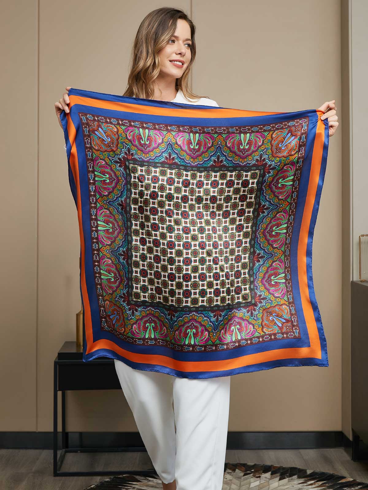 [P016] SilkSilky-UK Pure Silk Scarf 003