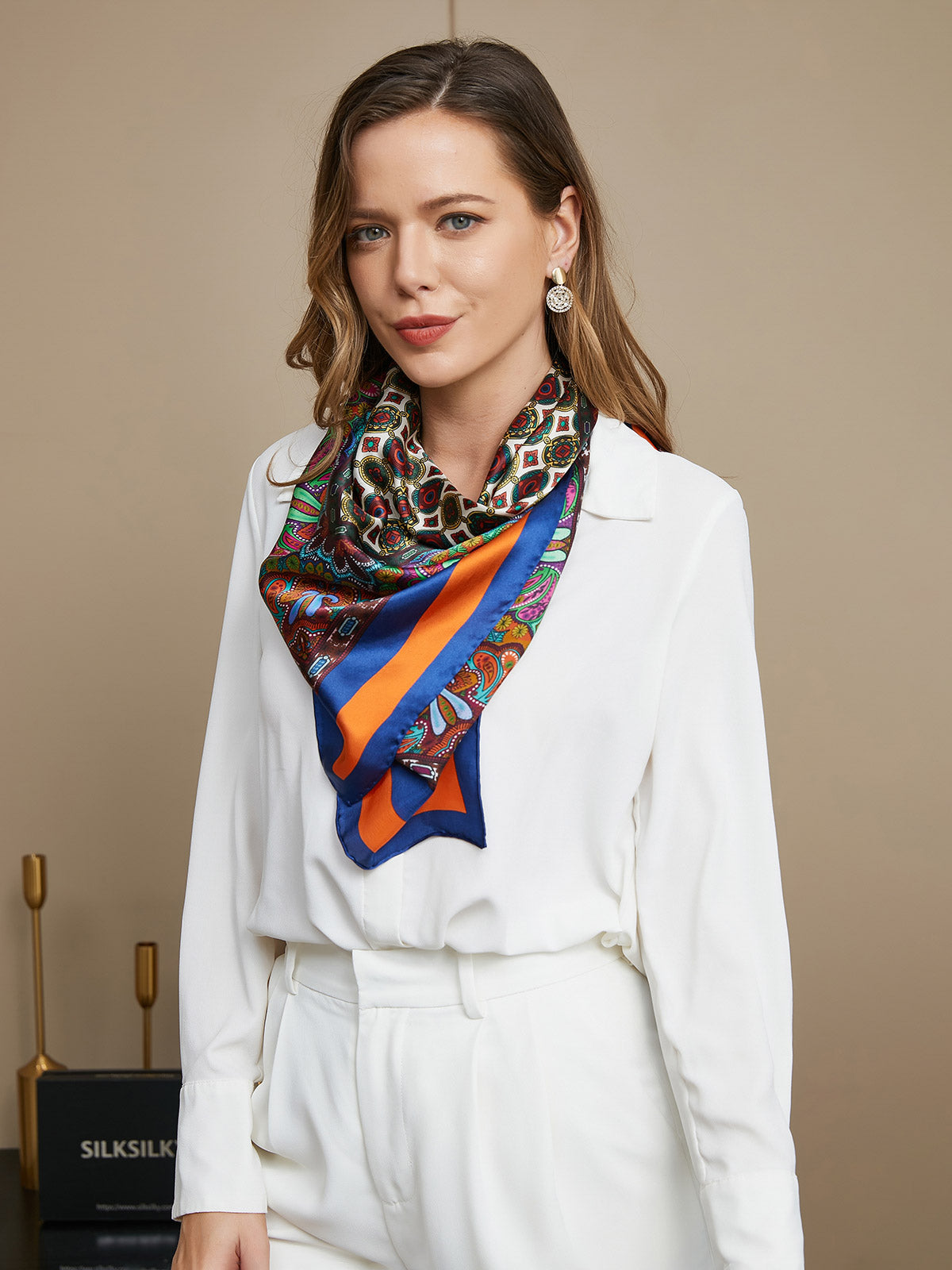 [P016] SilkSilky-UK Pure Silk Scarf 005