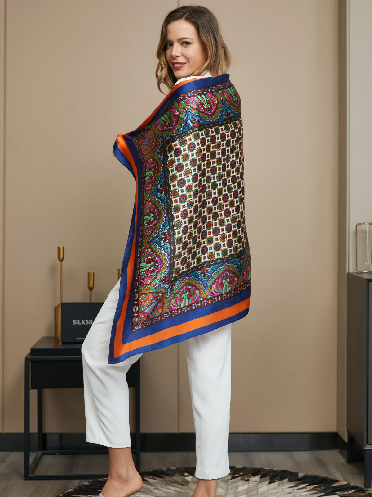 [P016] SilkSilky-UK Pure Silk Scarf 006