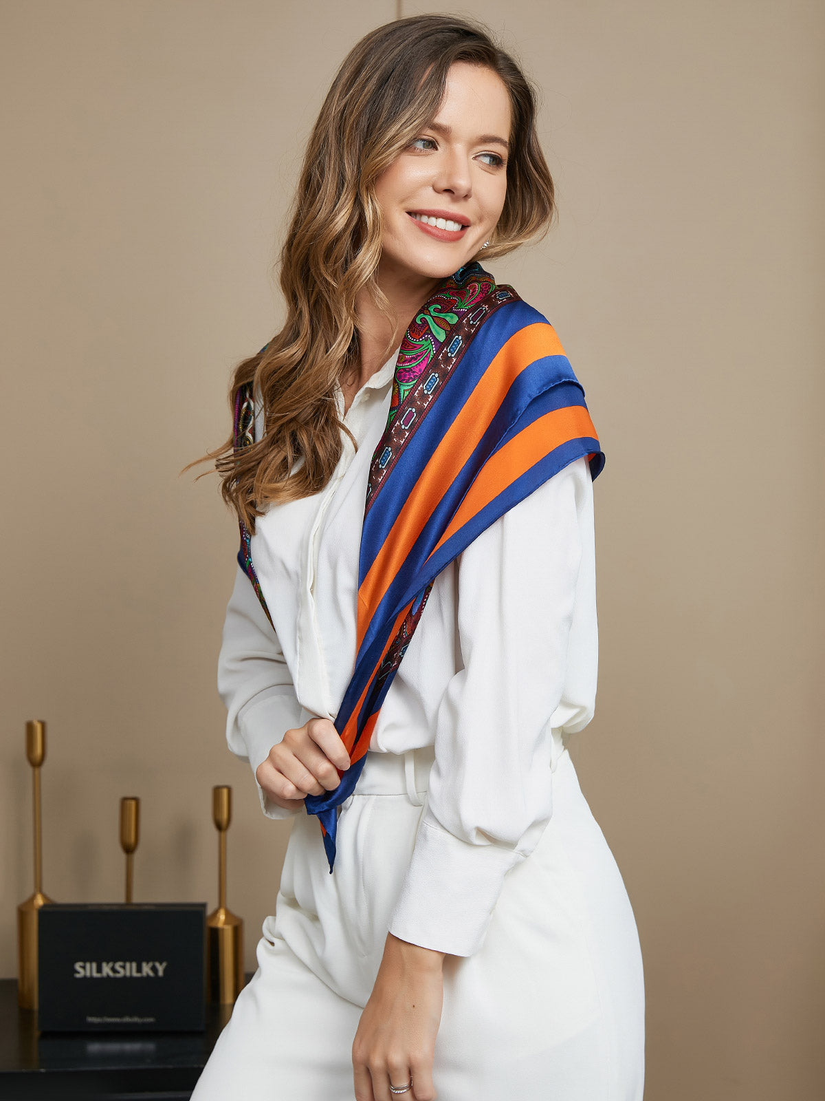 [P016] SilkSilky-UK Pure Silk Scarf 008