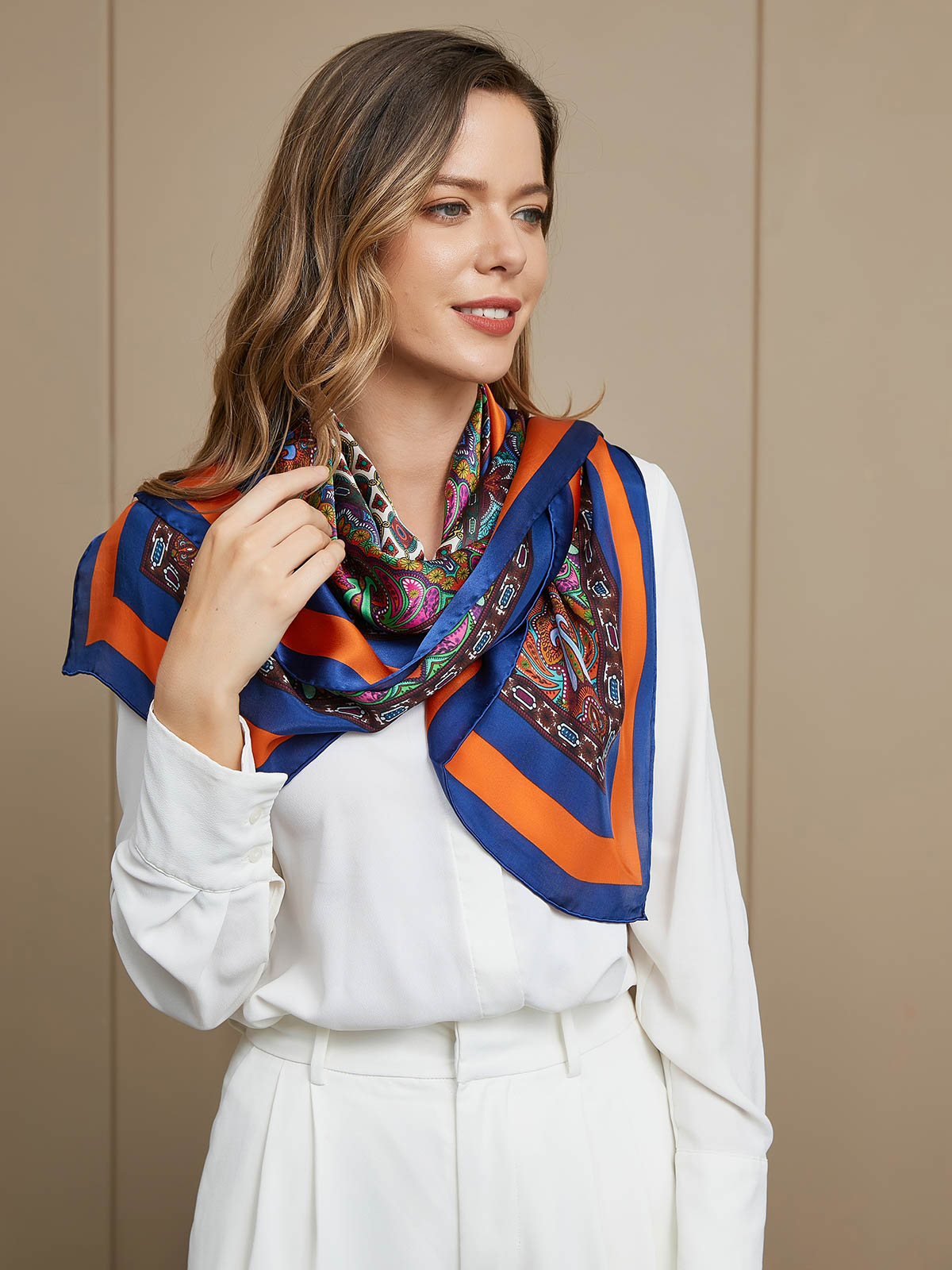 [P016] SilkSilky-UK Pure Silk Scarf 010
