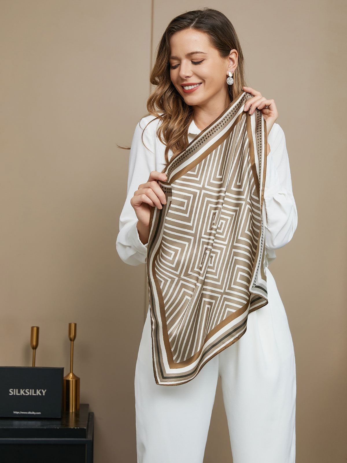 [P042] SilkSilky-UK Pure Silk Scarf 005