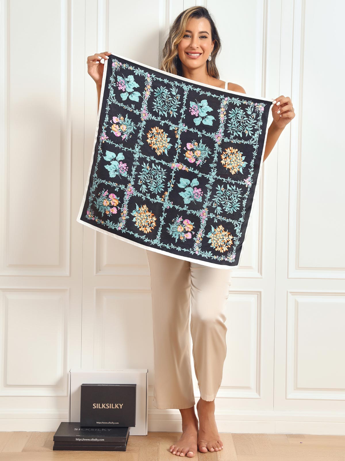 [P051] SilkSilky-UK Pure Silk Scarf 002
