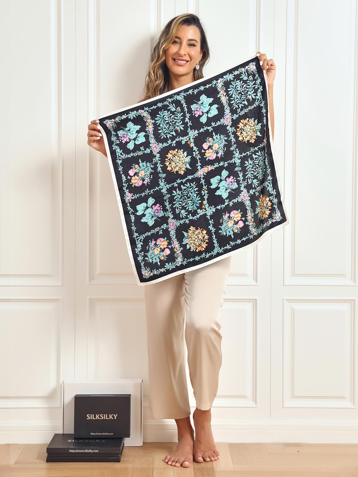 [P051] SilkSilky-UK Pure Silk Scarf 003