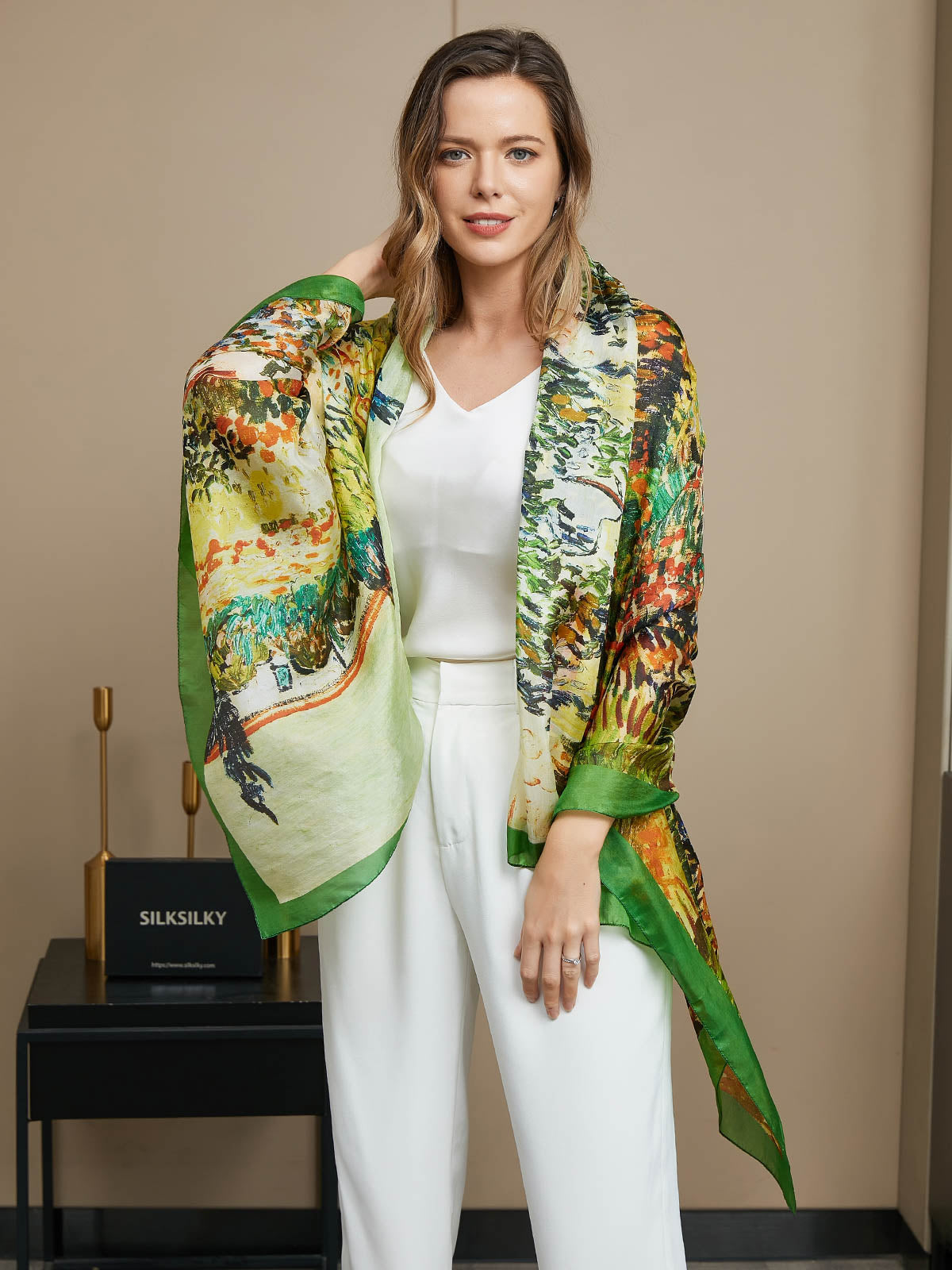 [P072] SilkSilky-UK Pure Silk Scarf 002
