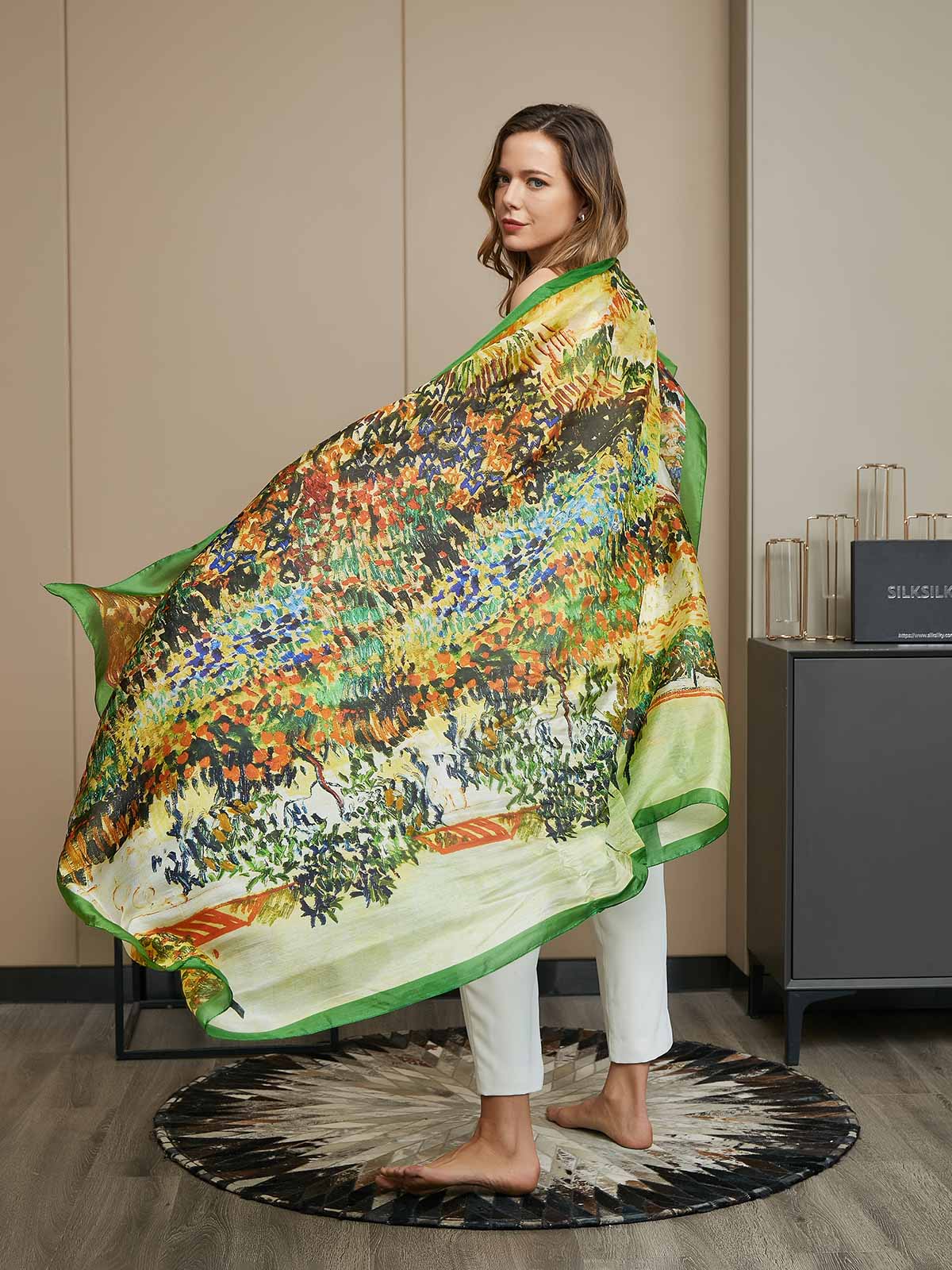 [P072] SilkSilky-UK Pure Silk Scarf 004