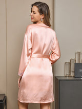 [Pink] SilkSilky-UK Pure Silk Sleeveless V Neck Nightdress 002