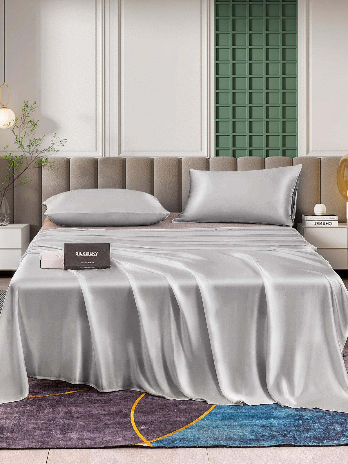 [Silver] SilkSilky-UK 25Momme Pure Silk Bedding Set 002