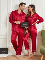[Wine] SilkSilky-UK Pure Silk Long Sleeve Couple 001