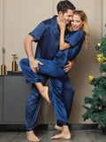 SilkSilky UK Pure Silk Short Sleeve Couple DarkBlue 004